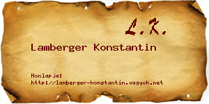 Lamberger Konstantin névjegykártya